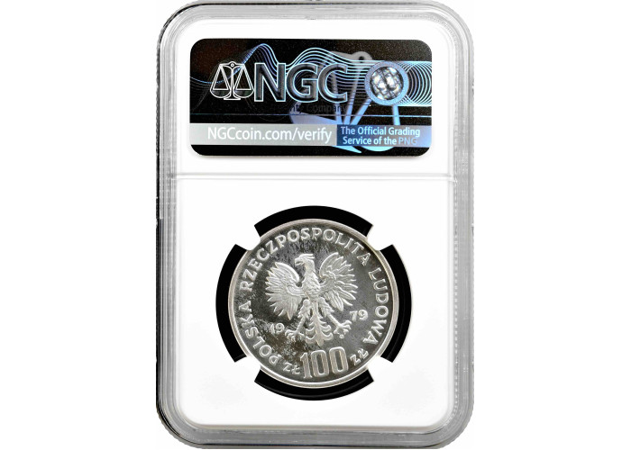 Poland 100 zlotych 1979, NGC PF67 UC PROBA, "Environmental Protection - Lynx"