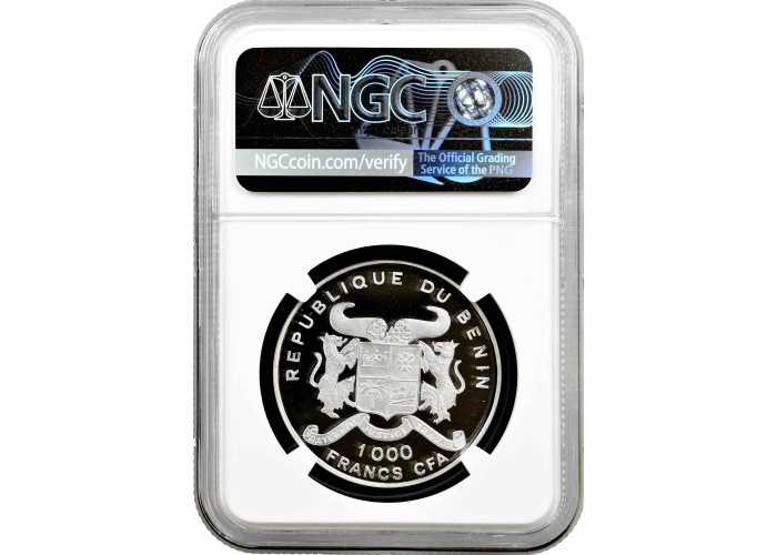 Benin 1000 francs 1997, NGC PR69 UC, "Sydney Olympics - Shot-Put" Top Pop 1/0