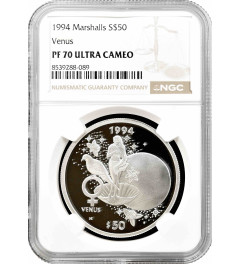 Marshall Islands 50 dollars 1994, NGC PF70 UC, "Venus" Top Pop 1/0