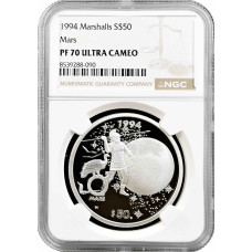 Маршаллові Острови 50 доларів 1994 року, NGC PF70 UC, "Марс" Top Pop 1/0