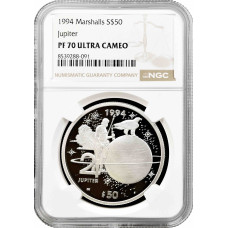 Маршаллові Острови 50 доларів 1994 року, NGC PF70 UC, "Юпітер" Top Pop 1/0