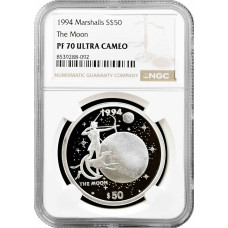 Маршаллові Острови 50 доларів 1994, NGC PF70 UC, "Місяць" Top Pop 1/0