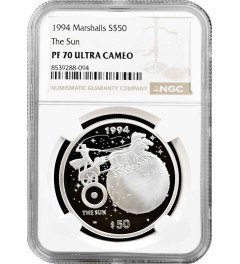 Marshall Islands 50 dollars 1994, NGC PF70 UC, "The Sun" Top Pop 1/0