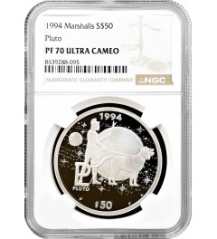 Marshall Islands 50 dollars 1994, NGC PF70 UC, "Pluto" Top Pop 1/0