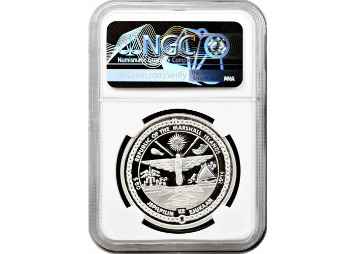 Marshall Islands 50 dollars 1994, NGC PF70 UC, "Pluto" Top Pop 1/0