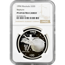 Маршаллові Острови 50 доларів 1994, NGC PF69 UC, "Нептун" Top Pop 2/0