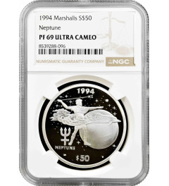 Marshall Islands 50 dollars 1994, NGC PF69 UC, "Neptune" Top Pop 2/0
