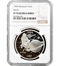 Marshall Islands 50 dollars 1994, NGC PF70 UC, "Saturn" Top Pop 1/0