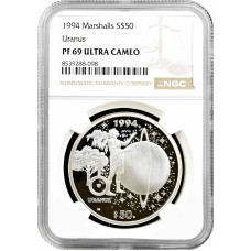 Маршаллові Острови 50 доларів 1994 року, NGC PF69 UC, "Уран" Top Pop 2/0