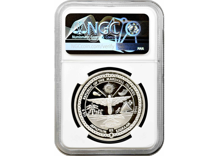 Marshall Islands 50 dollars 1994, NGC PF70 UC, "Earth" Top Pop 1/0