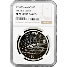 Маршаллові Острови 50 доларів 1994 року, NGC PF70 UC, "Сонячна система", Top Pop 1/0