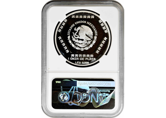 Мексика 5 песо 1994 Mo, NGC PF68 UC, "Maya - Mascaron Del Dios Chaac"