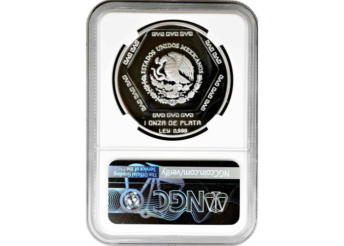 Мексика 5 песо 1994 г. Mo, NGC PF68 UC, "Майя - Lapida Tumba de Palenque"