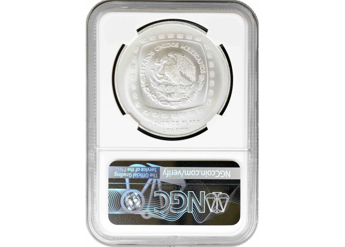 Мексика 5 песо 1996 Mo, NGC MS69, "Olmec - El Luchador" Top Pop срібна монета