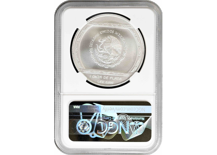 Мексика 5 песо 1993 Mo, NGC MS67, срібна монета "Veracruz - Palma Con Cocodrilo"