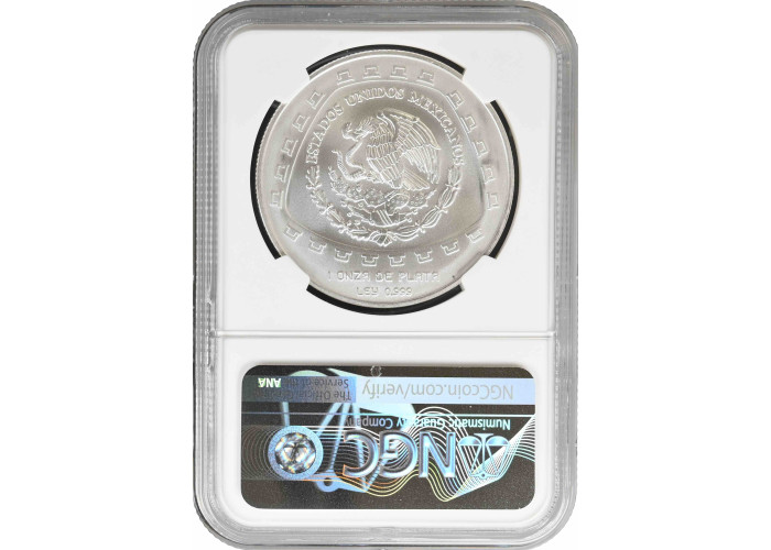Мексика 5 песо 1998 Mo, NGC MS68, срібна монета "Pre-Columbian Toltec - Jaguar"
