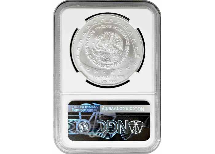 Мексика 5 песо 1998 Mo, NGC MS67, "Pre-Columbian Toltec - Serpiente Con Craneo"