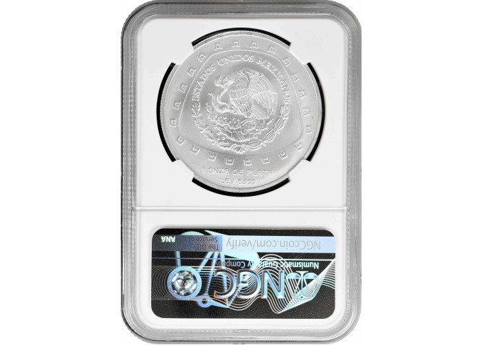 Mexico 5 pesos 1998 Mo, NGC MS69, "Pre-Columbian Toltec - Serpiente Con Craneo"
