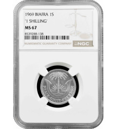 Biafra 1 shilling 1969, NGC MS67, "Republic of Biafra (1967 - 1970)" Top Pop 1/0