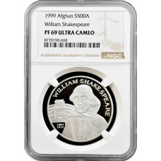 Афганістан 500 афганів 1999, NGC PF69 UC, "Вільям Шекспір", Top Pop