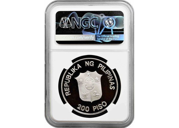 Philippines 200 piso 1987, NGC PF70 UC, "World Wildlife Fund - Tamaraw"