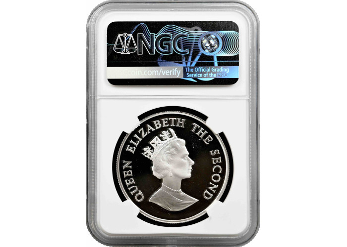 Falkland Islands 50 pence 1987, NGC PF69 UC, "World Wildlife Fund - King Penguins"