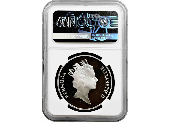 Бермудські острови 1 долар 1986, NGC PF70 UC, "World Wildlife Fund - Sea Turtle" Top Pop