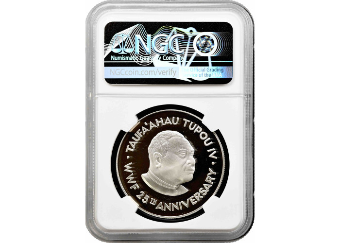 Tonga 2 paanga 1986, NGC PF70 UC, "World Wildlife Fund - Hunpback Whale" Top Pop