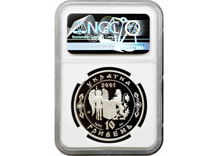 Ukraine 10 hryven 2001, NGC PF69 UC, "Cossack Age - Ivan Mazepa"