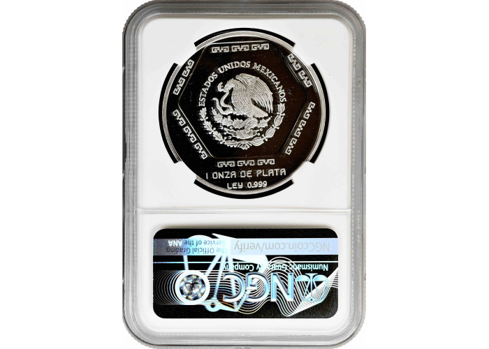 Mexico 5 pesos 1994 Mo, NGC PF69 UC, "Maya - Lapida Tumba de Palenque"