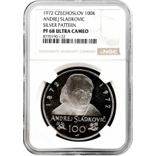 Czechoslovakia 100 korun 1972, NGC PF68 UC PATTERN, "Andrej Sladkovic" Top Pop