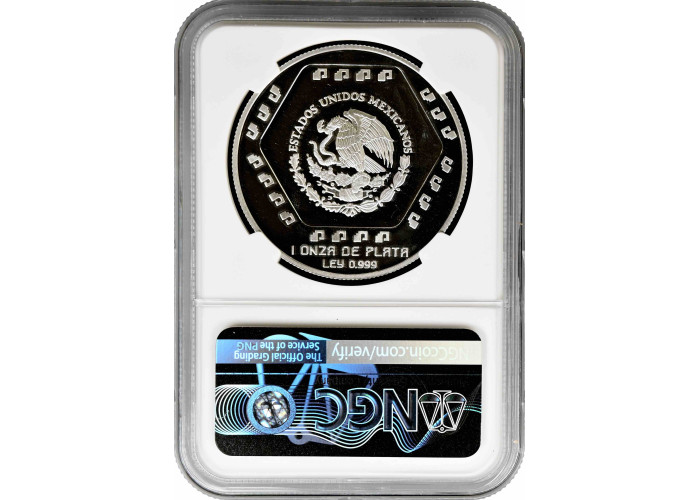 Mexico 5 pesos 1994 Mo, NGC PF68 UC, "Pre-Columbian Maya - Dintel 26"