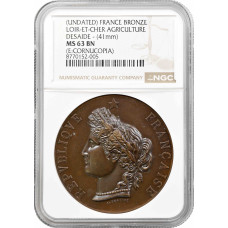France bronze medal ND, NGC MS63 BN, "Vendôme Agricultural Competition"