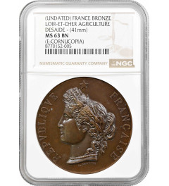 France bronze medal ND, NGC MS63 BN, "Vendôme Agricultural Competition"