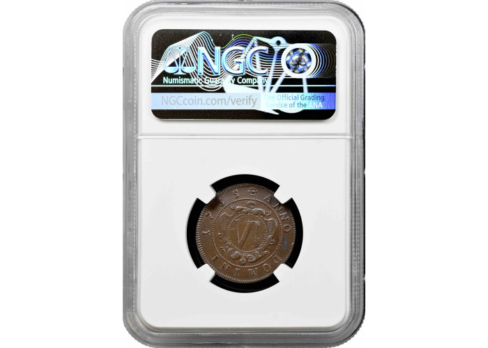 Гессен-Дармштадт 6 пфеннигов 1735 г., NGC AU Det., "Герцог Эрнст Людвиг (1678 - 1739)" 