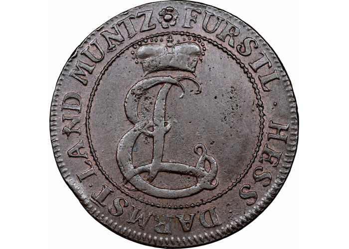 Гессен-Дармштадт 6 пфеннигов 1735 г., NGC AU Det., "Герцог Эрнст Людвиг (1678 - 1739)" 