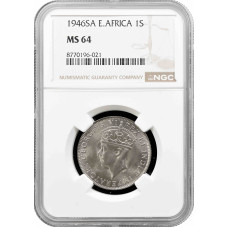 Британская Восточная Африка 1 шиллинг 1946 г. SA, NGC MS64, "Король Георг VI (1937 - 1952)"