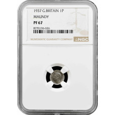 Great Britain (Maundy) 1 penny 1937, NGC PF67, "King George VI (1937 - 1952)"
