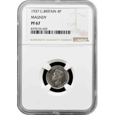 Great Britain (Maundy) 4 pence 1937, NGC PF67, "King George VI (1937 - 1952)"