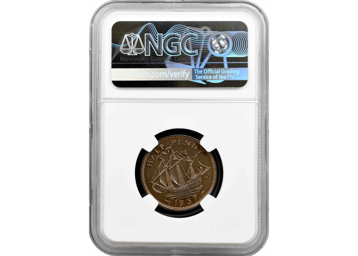 Great Britain 1/2 penny 1937, NGC PF66 BN, "King George VI (1937 - 1952)"