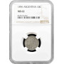 Argentinien 10 Centavos 1896, NGC MS62, "Argentinischer Peso (1881 - 1969)"