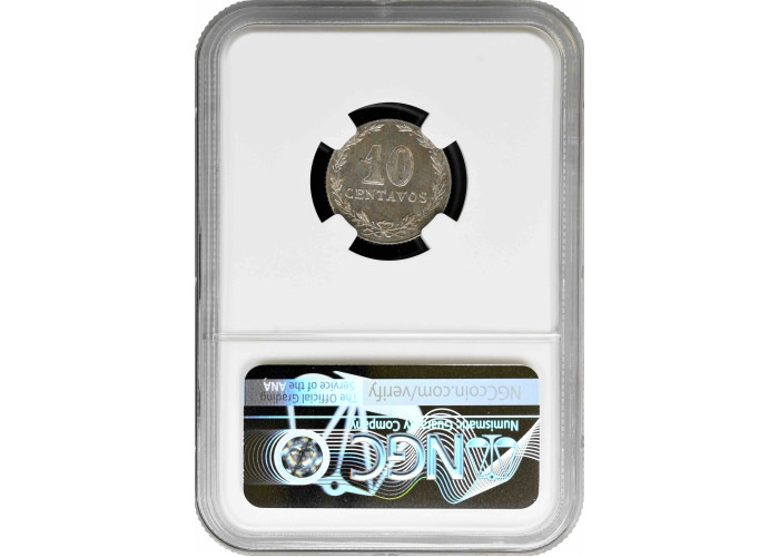 Argentinien 10 Centavos 1896, NGC MS62, "Argentinischer Peso (1881 - 1969)"