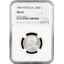 Portugal 200 reis 1886, NGC MS62, "King Luís I (1861 - 1889)" silver coin