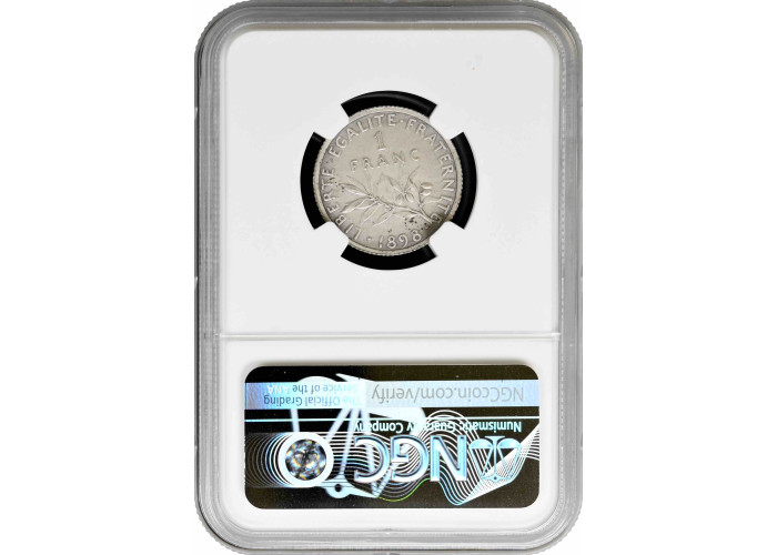 Франция 1 франк 1898 г. A, NGC PF62 MATTE, "Третья Республика (1870 - 1941)"