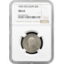 Бельгия 20 сантимов 1860 г., NGC MS63, "Король Леопольд I (1832 - 1865)" РЕДКАЯ ДАТА БЕЗ ТОЧКИ