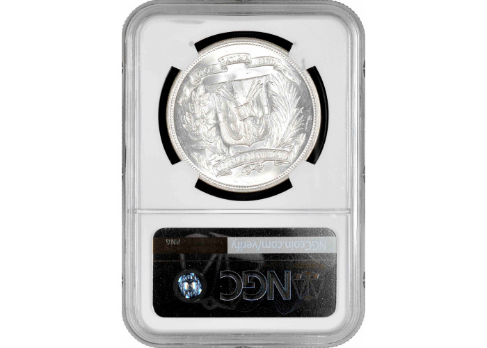 Dominican Republic 1 peso 1952, NGC MS62, "Dominican Republic (1937 - 2020)"