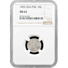 Philippines 10 centavos 1903, NGC MS62, "U.S. Administration (1903 - 1945)"