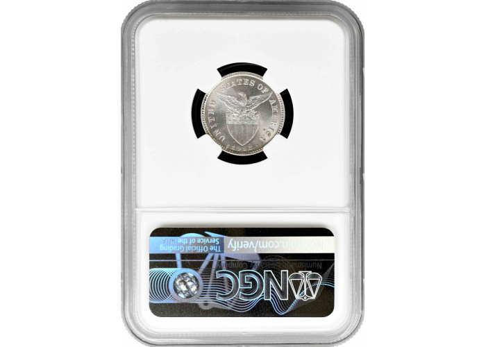 Philippines 20 centavos 1918 S, NGC MS63, "U.S. Administration (1903 - 1945)"