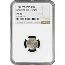 Panama 1/2 Centesimos 1907, NGC MS63 DDR, "Republik Panama (1904 - 1960)"