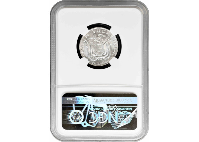Ecuador 1 Sucre 1934, NGC MS65, "Republik Ecuador (1919 - 1987)" Silbermünze